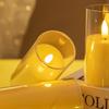 Artificial LED Flameless Candles with Batteries Acrylic Glass Flickering Pillar Tealight Candle for Festival Wedding Home Party