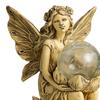 Solar Lamp Fairy Statue Resin Crafts Landscape Lights Decorative Garden Figurine Light for Patio Flowerpot Lawn Pathway Walkway