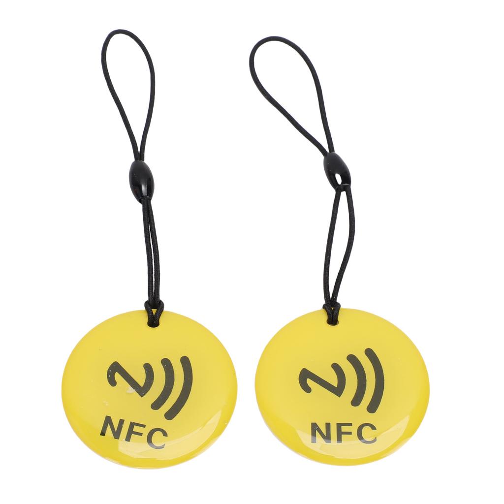 10pcs NFC Tags Keychain 35CM NTAG213 Chip Programmable NFC Fob NFC Card for All NFC Enabled Mobile Phones Devices Yellow