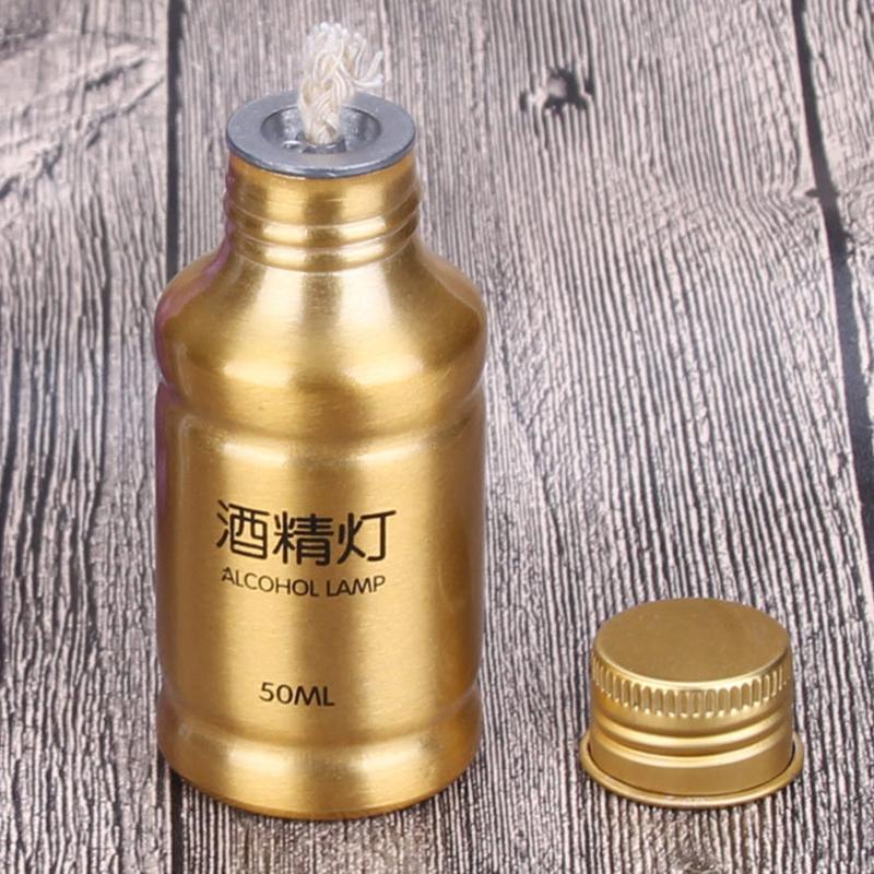 

1Pcs Portable Aluminum Alloy Lamp Alcohol Liquid Stove 50ML Stoves Alcohol Lamp For Outdoor Survival Camping Laborotary Teaching золотой