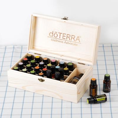 For doTERRA 32 Grids Essential Oil Natural Wood Box Aromatherapy Wooden Box Treasure Jewelry Storage Organizer Handmade Craft