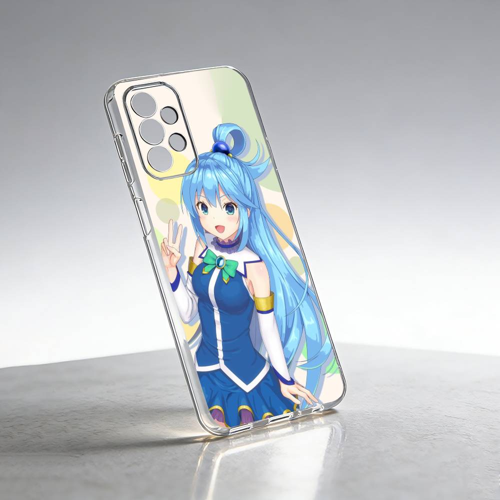 A-Aqua Anime KonoSubaS-S Phone Case Transparent Silicone Soft For Samsung S25,S24,S21,S22,S23,S30,Ultra,S20,Plus,Fe