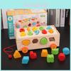 Kids Wooden Number And Shape Construction Blocks With Geometric Design For Early Learning