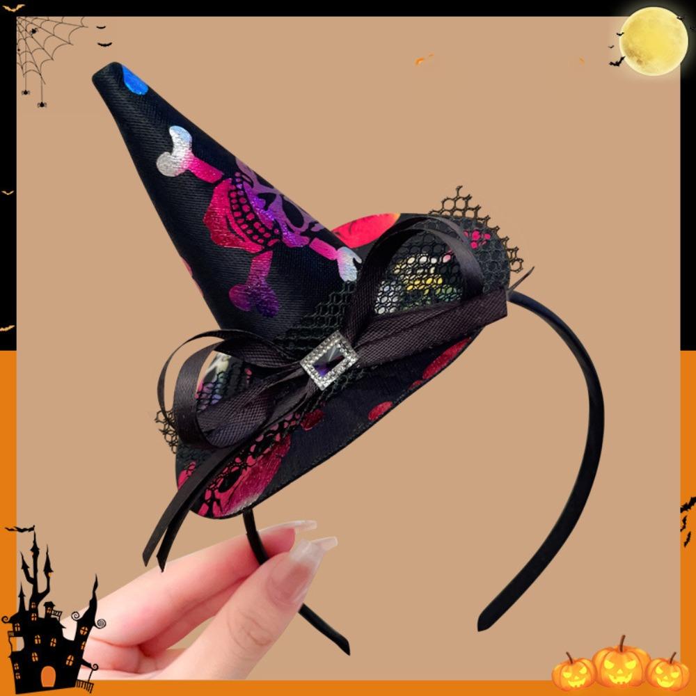 Pumpkin Halloween Witch Hat Headband Spider Cone Hat Hair Hoop Photo Props