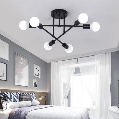 Lampadario Moderno Minimalista da Interno in Ferro Battuto a Più Punti Luce per Soggiorno, Ristorante e Camera da Letto