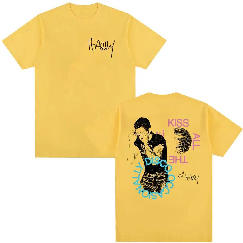 Harry Styles Merch T Shirt Kiss All The Time Disco Occasionally Tour 2026 New Tshirt Unisex Hip Hop Retro Cotton Short Sleeve Tees S