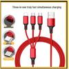 One-to-three Nylon Braided Charging Cable for Apple, Android, Huawei - Fast Charge 3-in-1 Gift