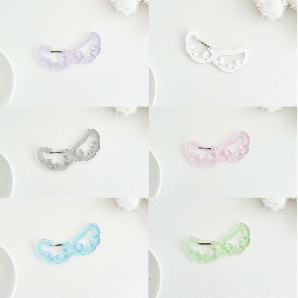 Acrylic Wing/Stars Shape Carabiner Hook Clips Card Holder Keychain Portable Outdoor Keyring Hook Backpack Pendant Gifts