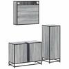 3 Piece Bathroom Furniture Set Grey Sonoma Particleboard