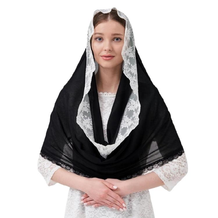 Skin Friendly Lace Headcover Communion Headcover Veil Religious Event Veil for Bridal Event, and Daily Fashion