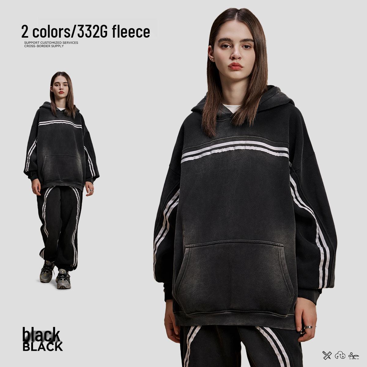 

Heavyweight Fleece-Lined Retro Hoodie Jacket Large