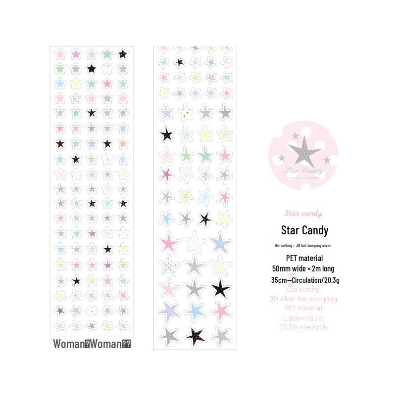 Sugar Poem PET 3D Silver Adhesive Tape: 'Exquisite Korean Patterns' Series - 4 Styles