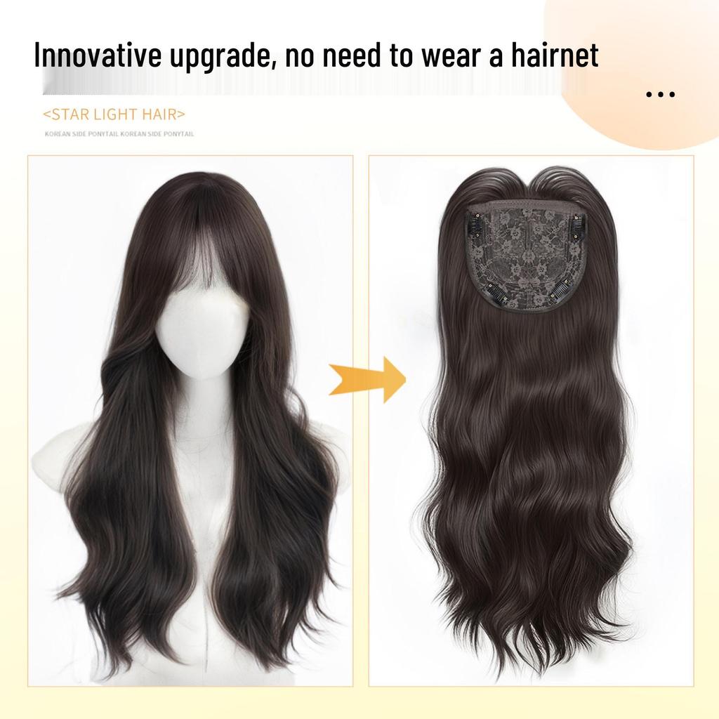 Women's Full Wig with Large Wavy Curls - Natural, Fluffy, No Hairnet Needed, Perfect for Everyday Wear, Boosts Hair Volume