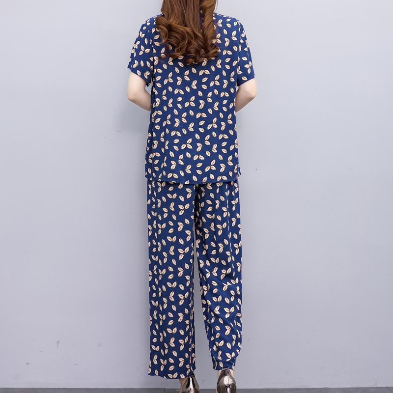 Damesbroeksets Casual zomer 2-delige sets Dames Elegante losse broek met wijde pijpen en blouse met korte mouwen