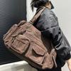 New Women's Fashionable and Spicy Motorcycle Bag, Retro Suede Large Capacity Tote Handbag