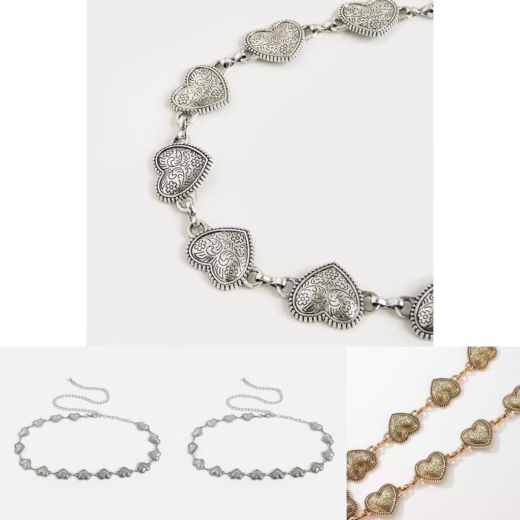 Heart Shaped Metal Carved Waist Chain For Women With Bohemian Design For All Seasons