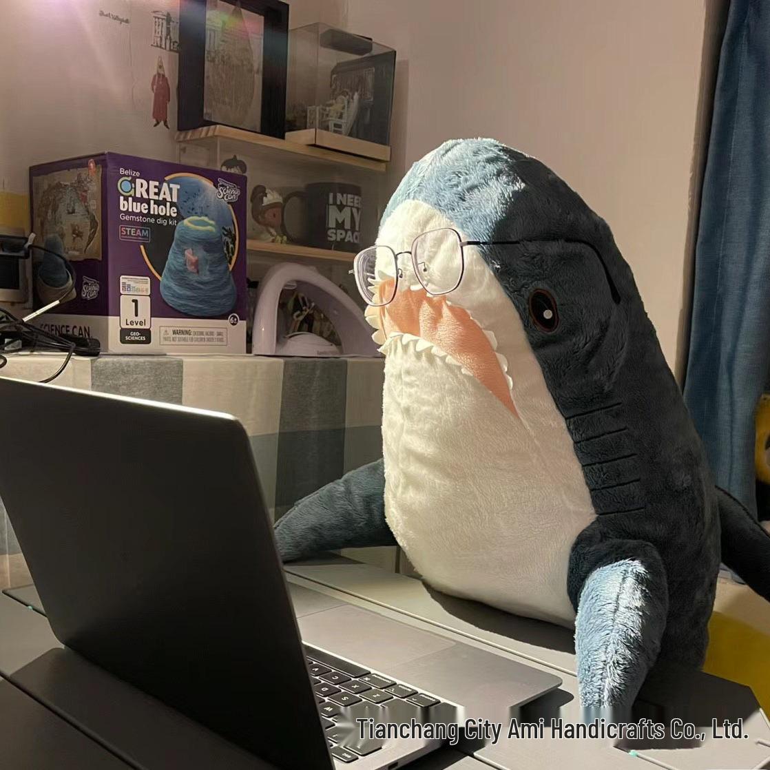 Awu Giant Shark Plush Pillow - Extra-Large Stuffed Animal for Girls 110 cm Super Soft Upgrade 2543₽