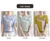 Young Mother's Stylish Ice Silk Knit Short Sleeve T-Shirt
