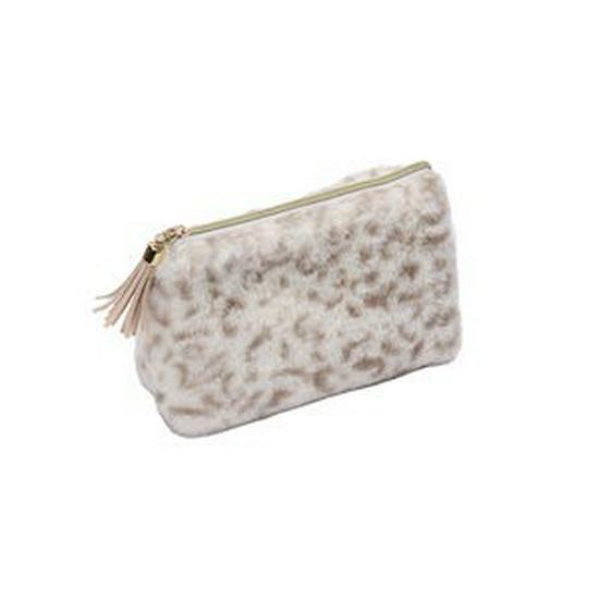 Hochwertige Kosmetiktasche aus Plüsch mit Leopardenmuster – großes Fassungsvermögen und süßes Design für Studentinnen