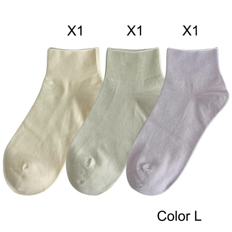 3 Pairs Women's Short Socks Candy Color Summer New Plain Cotton Socks Set Breathable Casual Comfy Soft Colorful Socks For Women