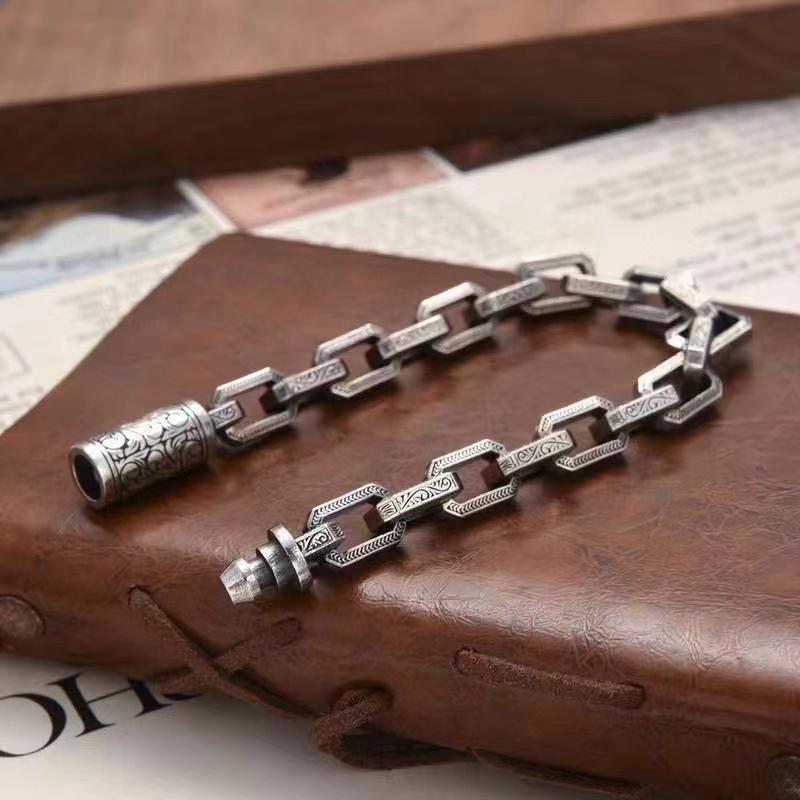 2026 Rattan Grass Pattern Personalized Bracelet Creative Design Heavy Industry To Create Retro Bracelet