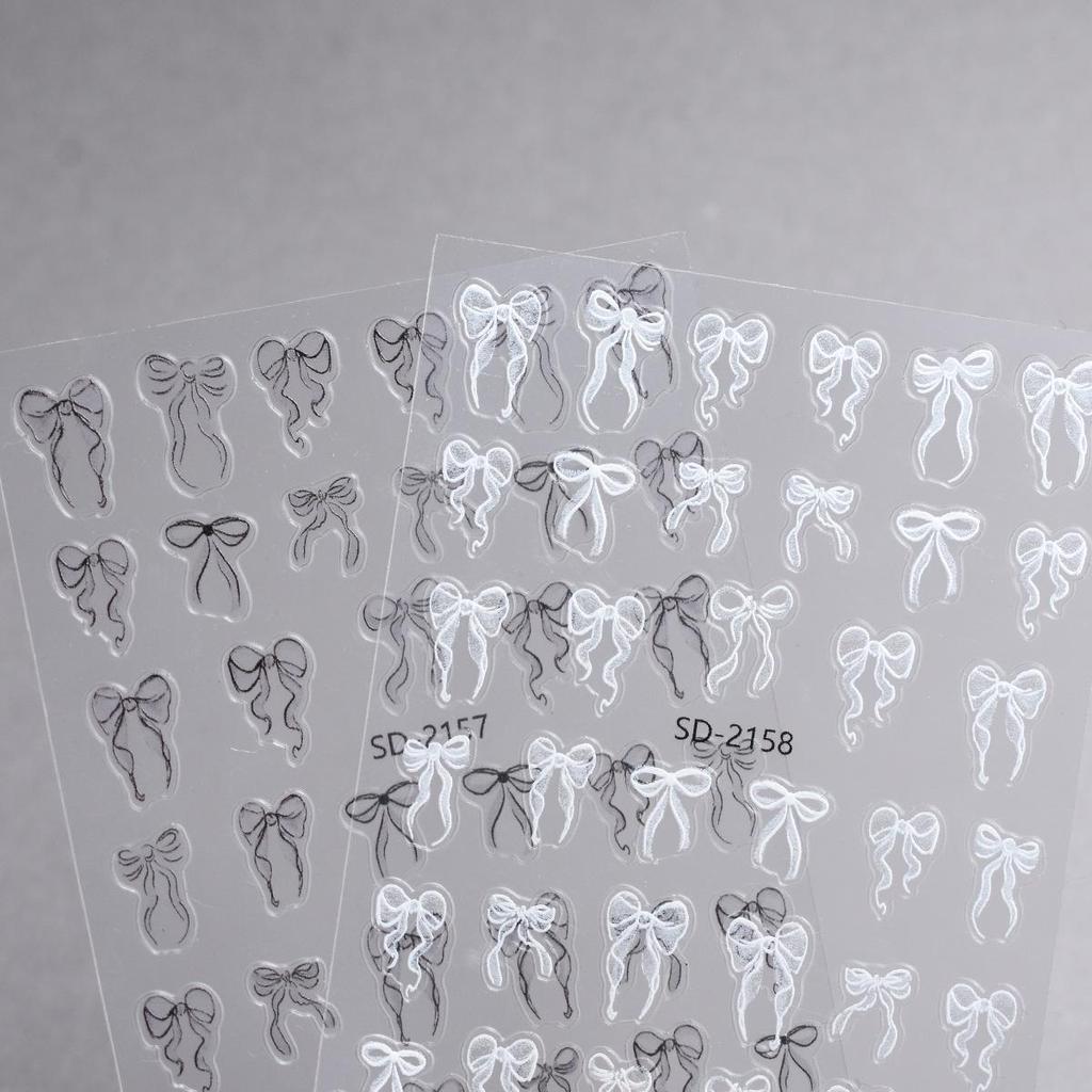 Colorful 3D Nail Stickers: Streamers, Bows, Ballet Shoes, Thin & Tough DIY Decals.