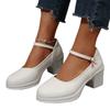 2025 New Mary Janes Women's High Heels Chunky Heels Round Toe Plus Size Classics Office & Career Pumps Women Buckle Strap Shoes