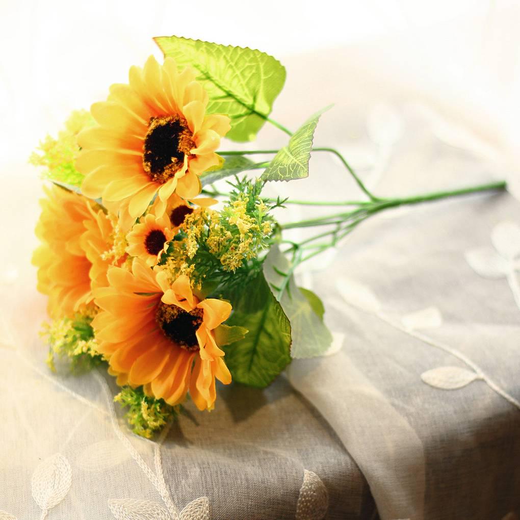 Buy Artificial Sunflowers Silk Flowers Bouquet Wedding Bridal Bouquet ...