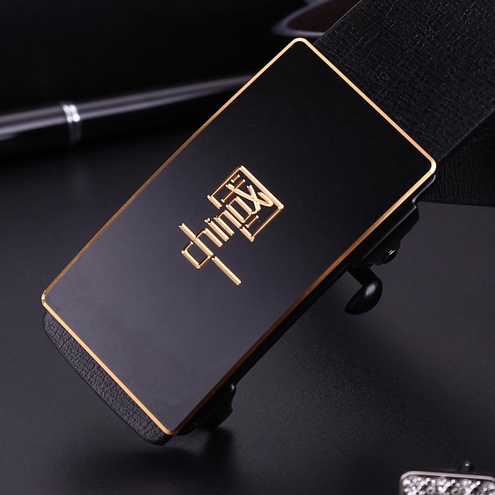 Men s Genuine Leather Belt with Automatic Buckle - Two-Layer Cowhide for Versatile Business Casual Fashion 115 cm