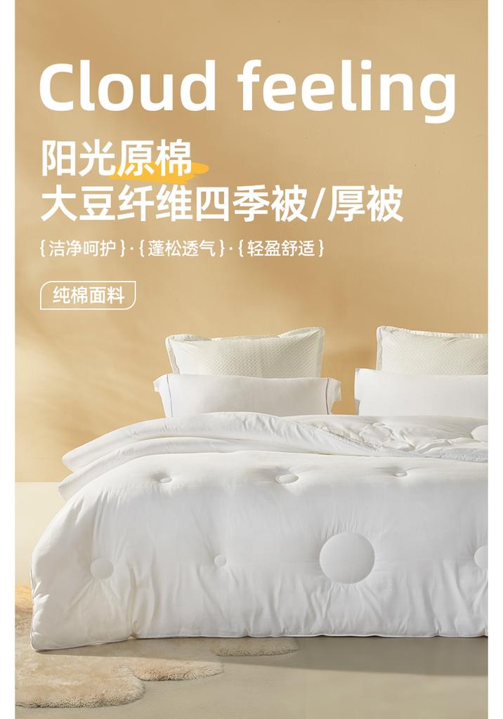 Sunshine Raw Cotton Soybean Fiber All-Season Thick Quilt