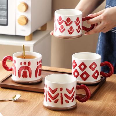 Creative Japanese Hand-Painted Ceramic Mug Household Underglaze Coffee Cup Tea Cup Drinking Cup Breakfast Cup Milk Cup