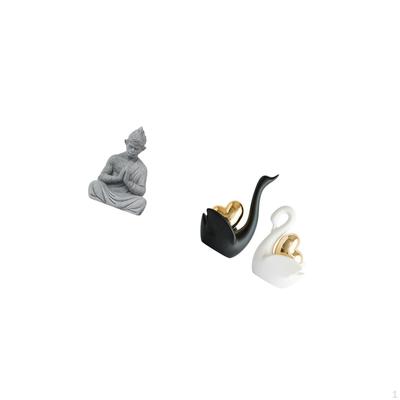 And Swan Sculpture Set Elegant Monkey Buddha Graceful Figurines for Garden Decor