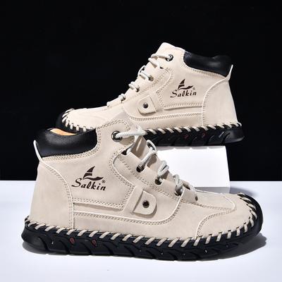 Fashion 2025 New Handmade Leather Casual Men Shoes Design Sneakers Man Breathable Leather Shoe Men Ankle Boots Outdoor Men's Shoes