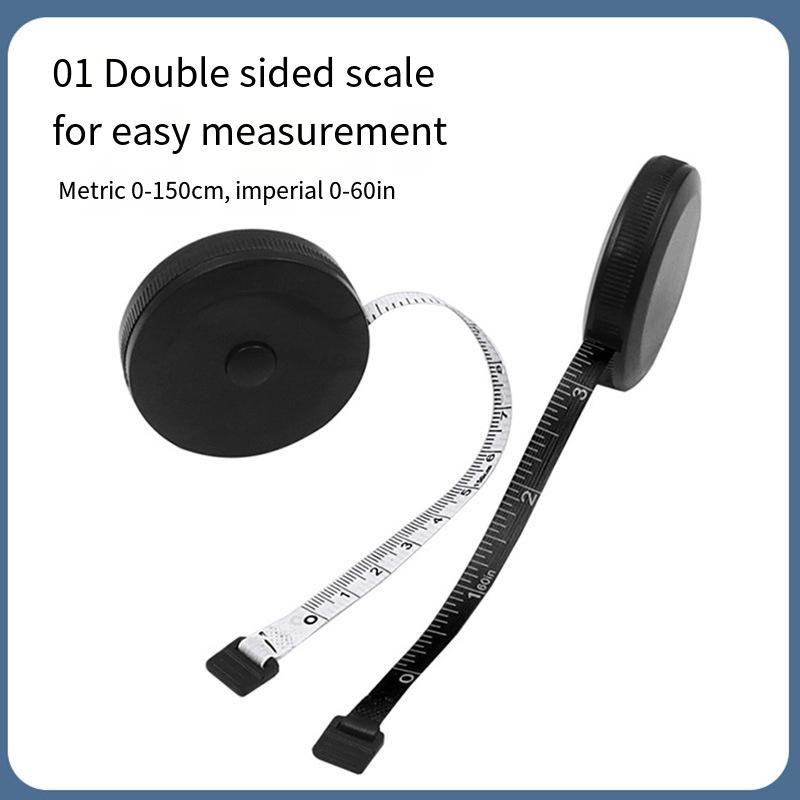 1PC Schwarz-Weiß-Maßband Messen Kleidung Messen Geschenk Maßband Mini Maßband Automatische Teleskop