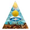 Orgonitová pyramida ozdoba přírodní kámen silový kámen očištění tyrkys tyrkys sazare aragonit kulatá koule hexagram [ZLATÝ KÁMEN]