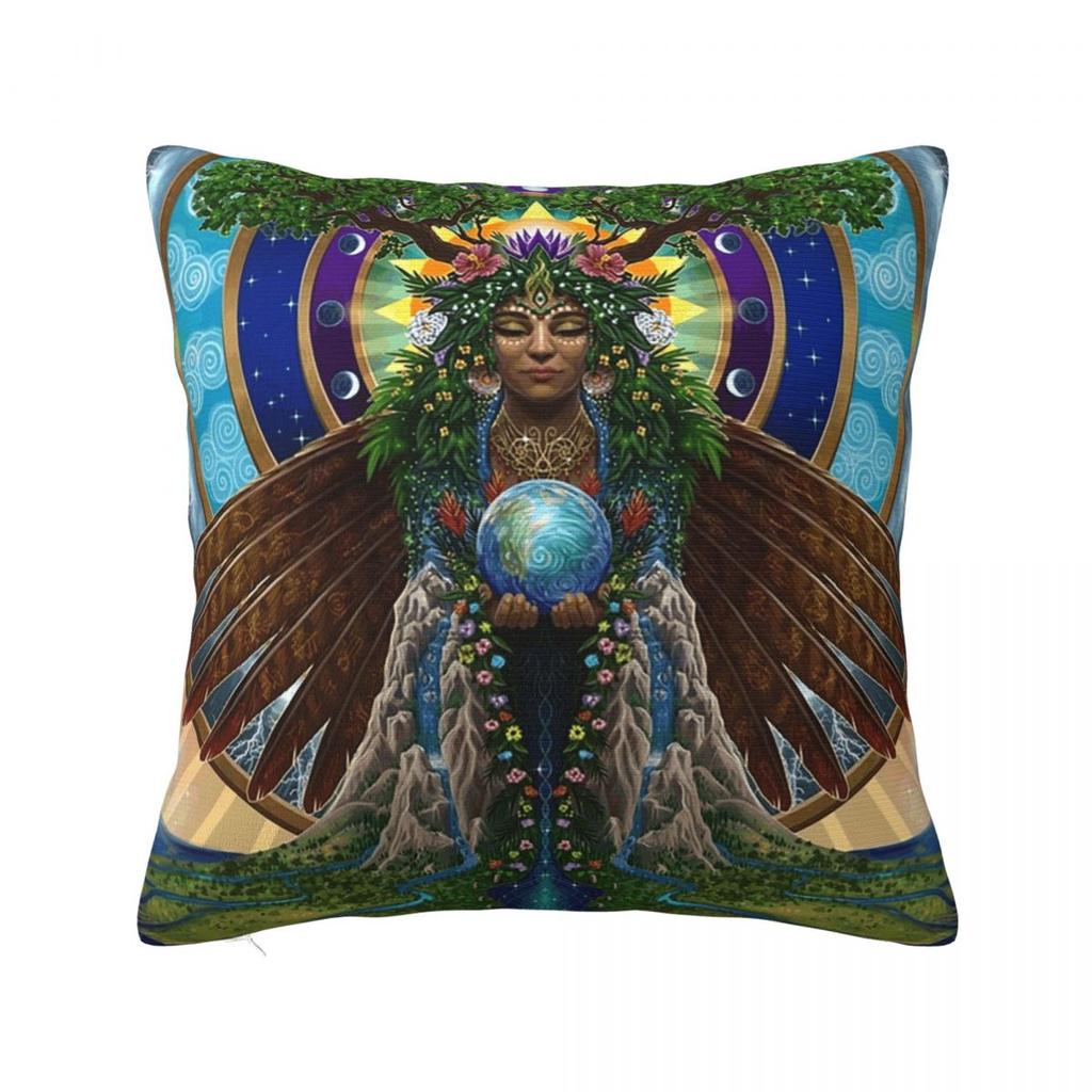 Gaia Sacred System Square Pillowcase Pillow Cover Polyester Cushion Decor Comfort Throw Pillow for Home Bedroom