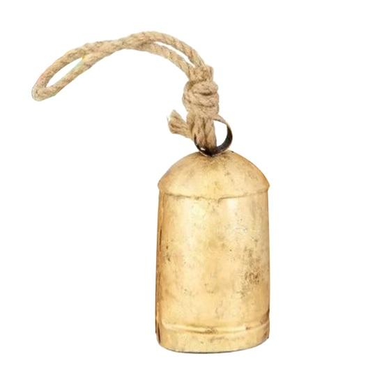

Vintage Metal Harmony Cow Bells Handmade Rustic Lucky Christmas Hanging Bells on Jute Rope for Wreath Wall Hanging Decor 3Inch