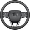 Najnovší kožený poťah na volant módny protišmykový kožený interiér 15 palcov (Približne. 38 cm) Univerzálny (čierna)