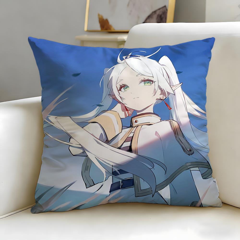 Klassische Anime Frieren Nach dem Ende der Reise Kissenbezug Weich Leicht zu Waschen Kissenhülle Vielseitig für Sofa Bett Reise und Büro