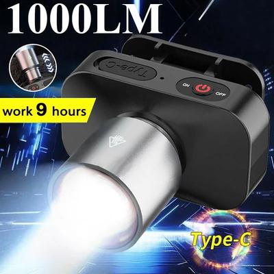 Starke Licht Stirnlampe LED Kopf Eingebauter Akku Kopflampe Wiederaufladbare LED Stirnlampe Für Angeln Suchen Camping Outdoor
