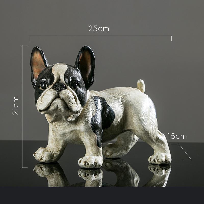 

Creative French Bulldog Statue Desk Decoration Exquisite Puppy Ornaments Simulation Animal Resin Sculpture Room Aesthetic Decor