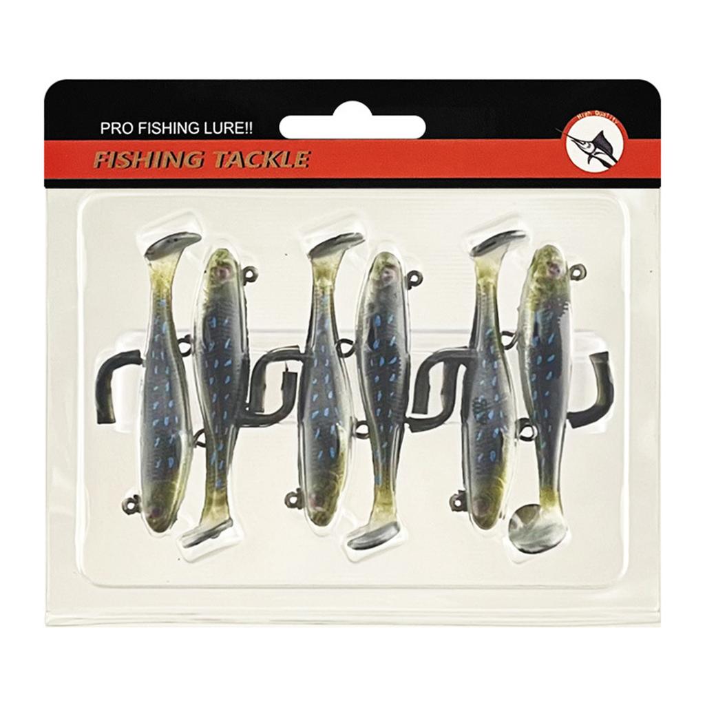 6cm 6g Tail Package Soft Bait Fishing Lure Full Swimming Layer Bionic Fish Sinking Soft Lure for Freshwater and Saltwater Fishing Tackle