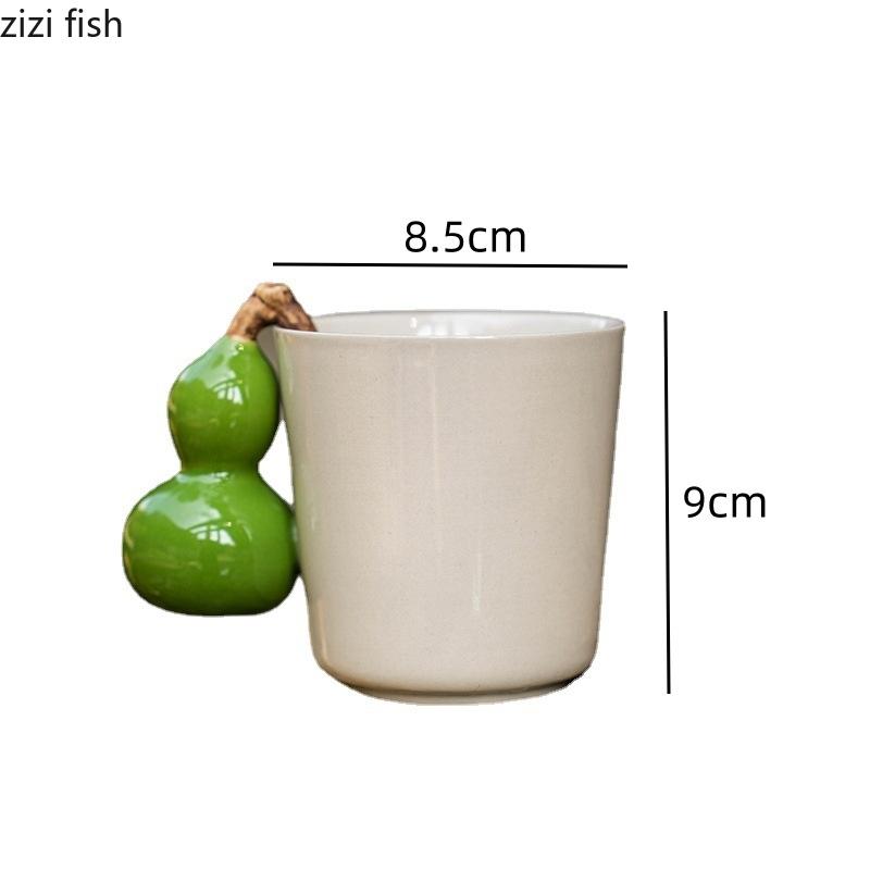 

Creative Gourd Handle Ceramic Mug Office Coffee Cups Water Cup Breakfast Cups Milk Mug Tea Mugs Juice Glasses Afternoon Tea Cups 201-300ml