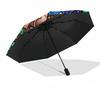 Egyptian Cat Glass pattern umbrella, portable and foldable design, 8 ribs, a casual accessory for Halloween, Christmas, and birthday gifts.