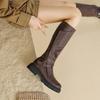 Fashion Belt Buckle Platform Ladies Knee High Shaft Shoes Spring Autumn Women's Long Boots 2025 New Comfortable and Elegant 39 Footwear