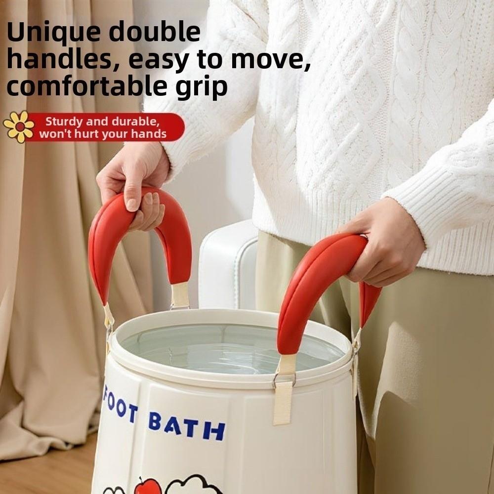 Thickened Foot Soaking Bucket Cartoon Foldable Tub Cute Portable Foot Bath  Winter Season