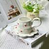 Creative Red Love Irregular Ceramic Coffee Cup and Saucer Set Ins Wind Couple Good-looking Afternoon Tea Cup