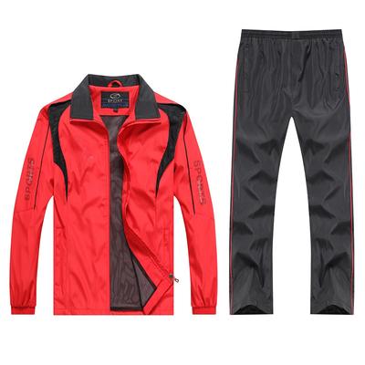 Men's Tracksuit Sportswear Suit Male Casual Sets Outwear 2Pieces Jacket + Pants Top Quality Size 5XL