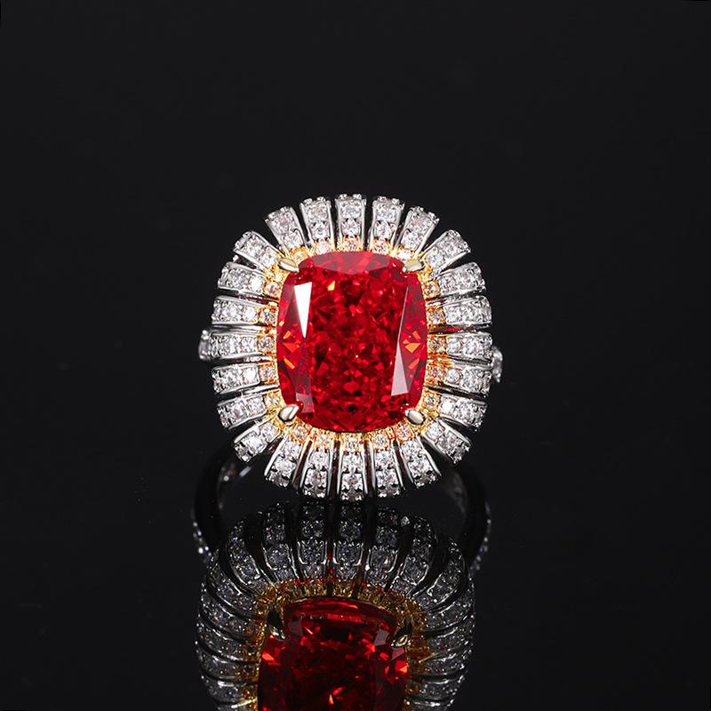 Jewelry High Carbon Diamond Ice Flower Cut Colored Diamond Copper Inlaid Light Luxury Pendant 1 Set 0 * 12