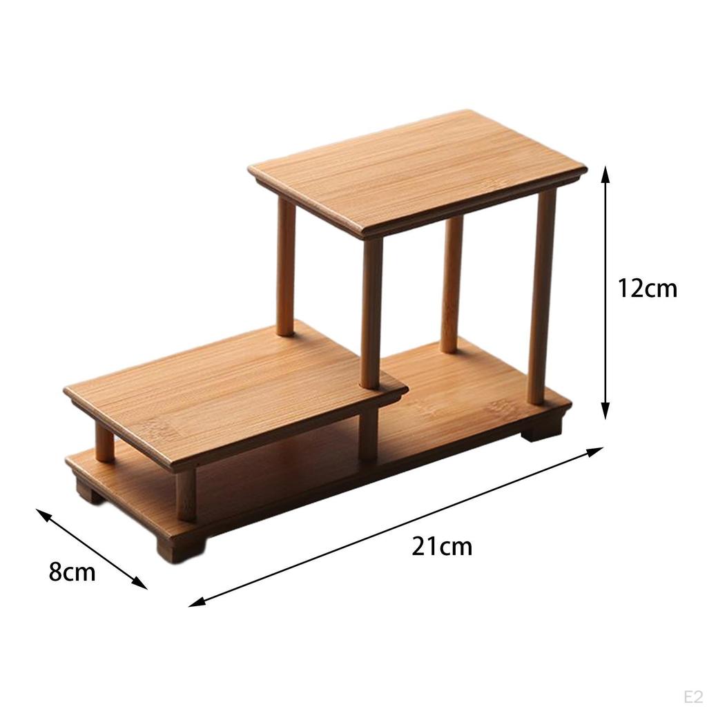 Elegant Wooden Display Stand for Fragrance Bottles and Collectible Figurines